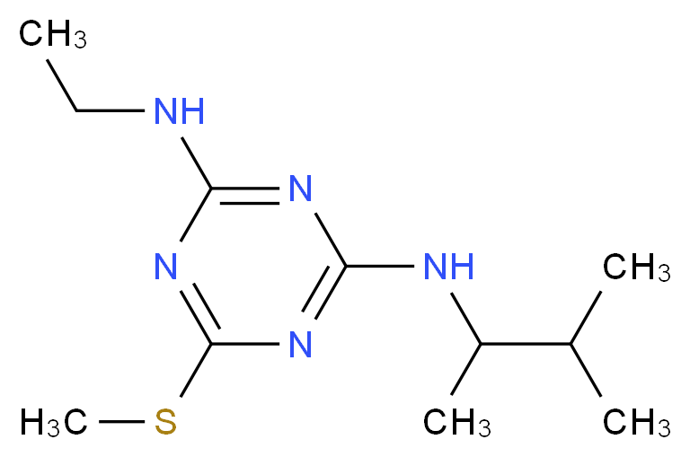 2-N-ethyl-4-N-(3-methylbutan-2-yl)-6-(methylsulfanyl)-1,3,5-triazine-2,4-diamine_分子结构_CAS_22936-75-0