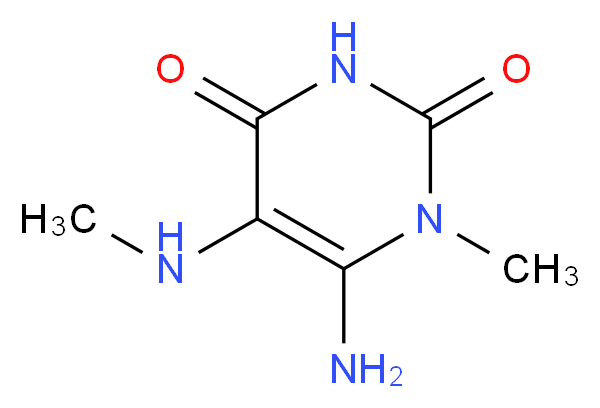 6-amino-1-methyl-5-(methylamino)-1,2,3,4-tetrahydropyrimidine-2,4-dione_分子结构_CAS_55441-70-8