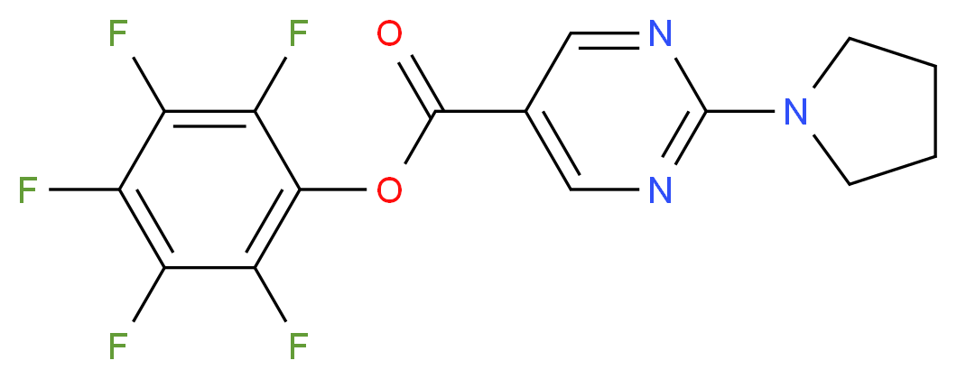 pentafluorophenyl 2-(pyrrolidin-1-yl)pyrimidine-5-carboxylate_分子结构_CAS_946409-38-7
