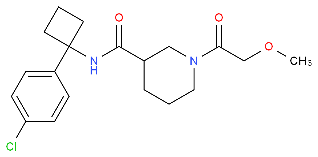 N-[1-(4-chlorophenyl)cyclobutyl]-1-(methoxyacetyl)piperidine-3-carboxamide_分子结构_CAS_)