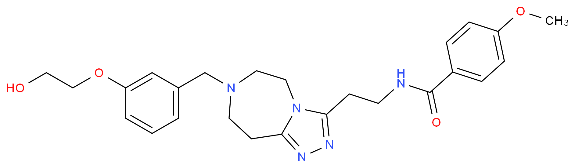 N-(2-{7-[3-(2-hydroxyethoxy)benzyl]-6,7,8,9-tetrahydro-5H-[1,2,4]triazolo[4,3-d][1,4]diazepin-3-yl}ethyl)-4-methoxybenzamide_分子结构_CAS_)