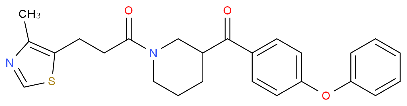 {1-[3-(4-methyl-1,3-thiazol-5-yl)propanoyl]-3-piperidinyl}(4-phenoxyphenyl)methanone_分子结构_CAS_)