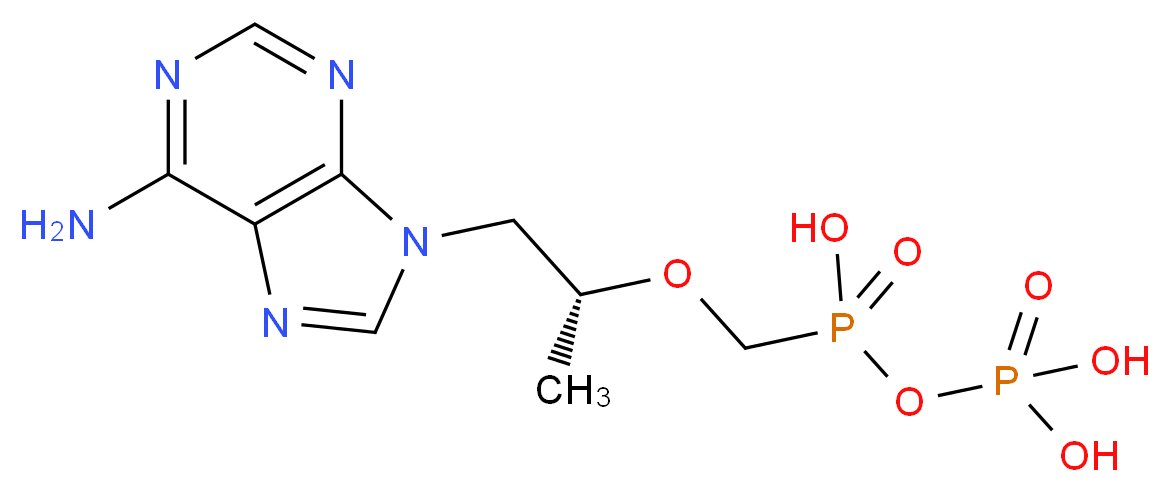 {[({[(2R)-1-(6-amino-9H-purin-9-yl)propan-2-yl]oxy}methyl)(hydroxy)phosphoryl]oxy}phosphonic acid_分子结构_CAS_206646-04-0