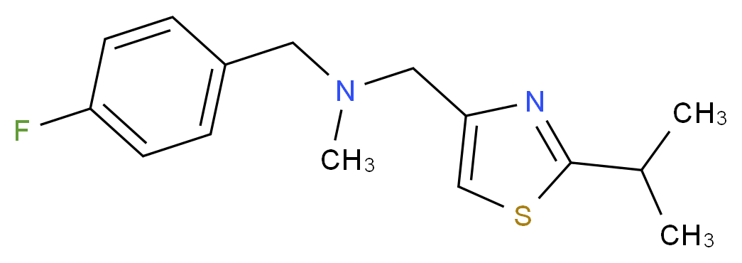 (4-fluorobenzyl)[(2-isopropyl-1,3-thiazol-4-yl)methyl]methylamine_分子结构_CAS_)