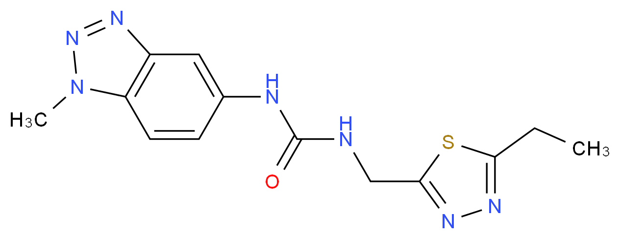 N-[(5-ethyl-1,3,4-thiadiazol-2-yl)methyl]-N'-(1-methyl-1H-1,2,3-benzotriazol-5-yl)urea_分子结构_CAS_)