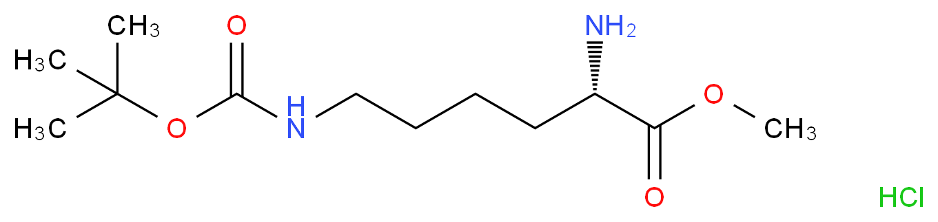 methyl (2S)-2-amino-6-{[(tert-butoxy)carbonyl]amino}hexanoate hydrochloride_分子结构_CAS_2389-48-2