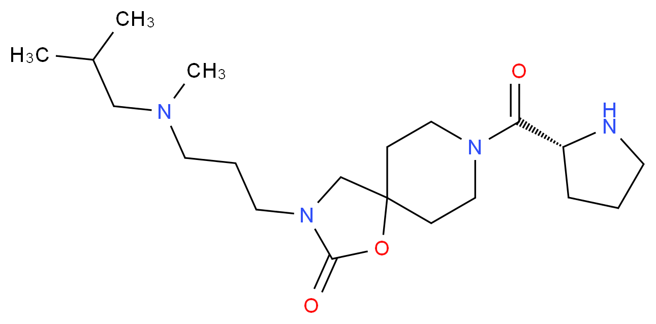 3-{3-[isobutyl(methyl)amino]propyl}-8-D-prolyl-1-oxa-3,8-diazaspiro[4.5]decan-2-one_分子结构_CAS_)