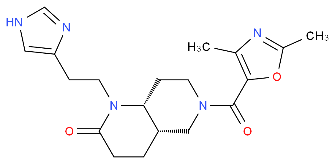 (4aS*,8aR*)-6-[(2,4-dimethyl-1,3-oxazol-5-yl)carbonyl]-1-[2-(1H-imidazol-4-yl)ethyl]octahydro-1,6-naphthyridin-2(1H)-one_分子结构_CAS_)