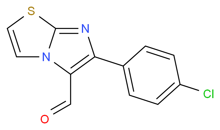 6-(4-Chlorophenyl)imidazo[2,1-b][1,3]thiazole-5-carbaldehyde_分子结构_CAS_82588-41-8)