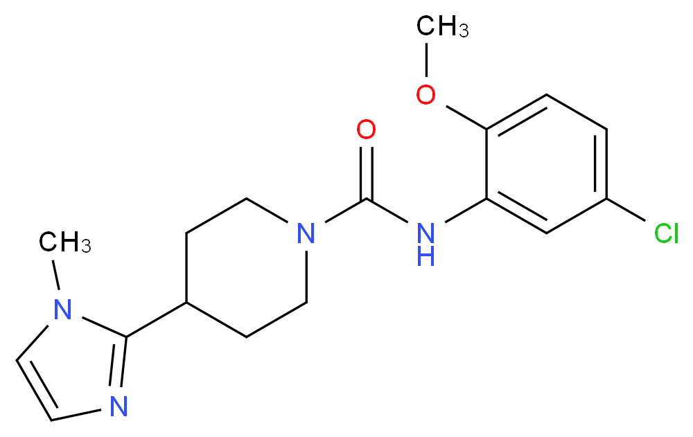 N-(5-chloro-2-methoxyphenyl)-4-(1-methyl-1H-imidazol-2-yl)-1-piperidinecarboxamide_分子结构_CAS_)