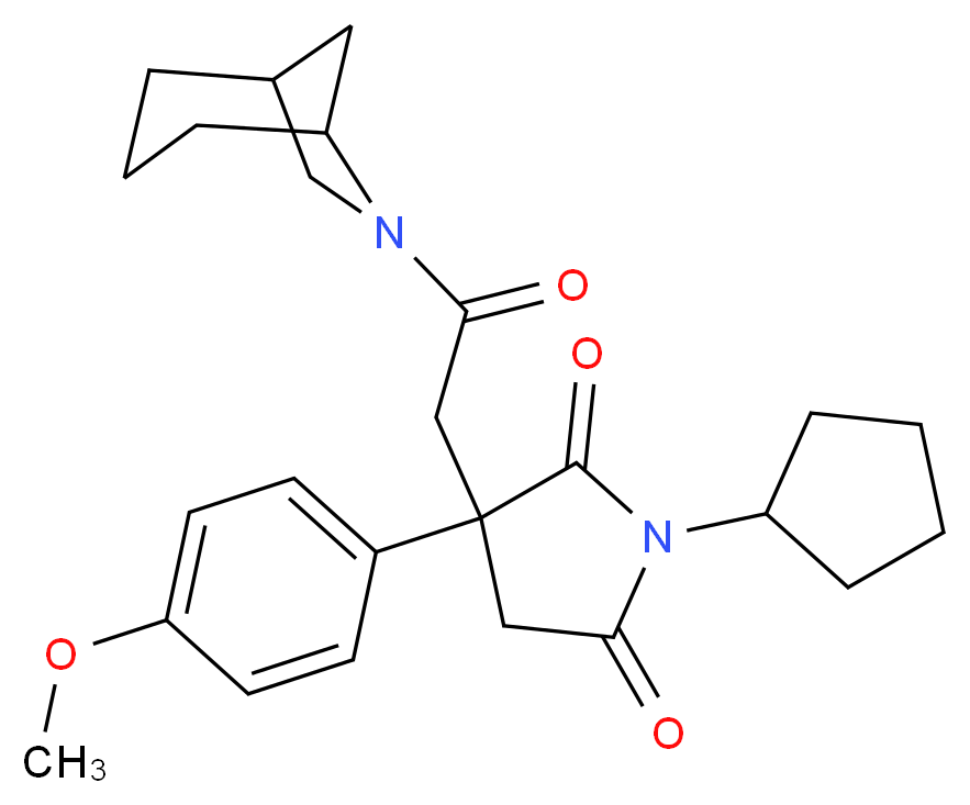 3-[2-(6-azabicyclo[3.2.1]oct-6-yl)-2-oxoethyl]-1-cyclopentyl-3-(4-methoxyphenyl)-2,5-pyrrolidinedione_分子结构_CAS_)