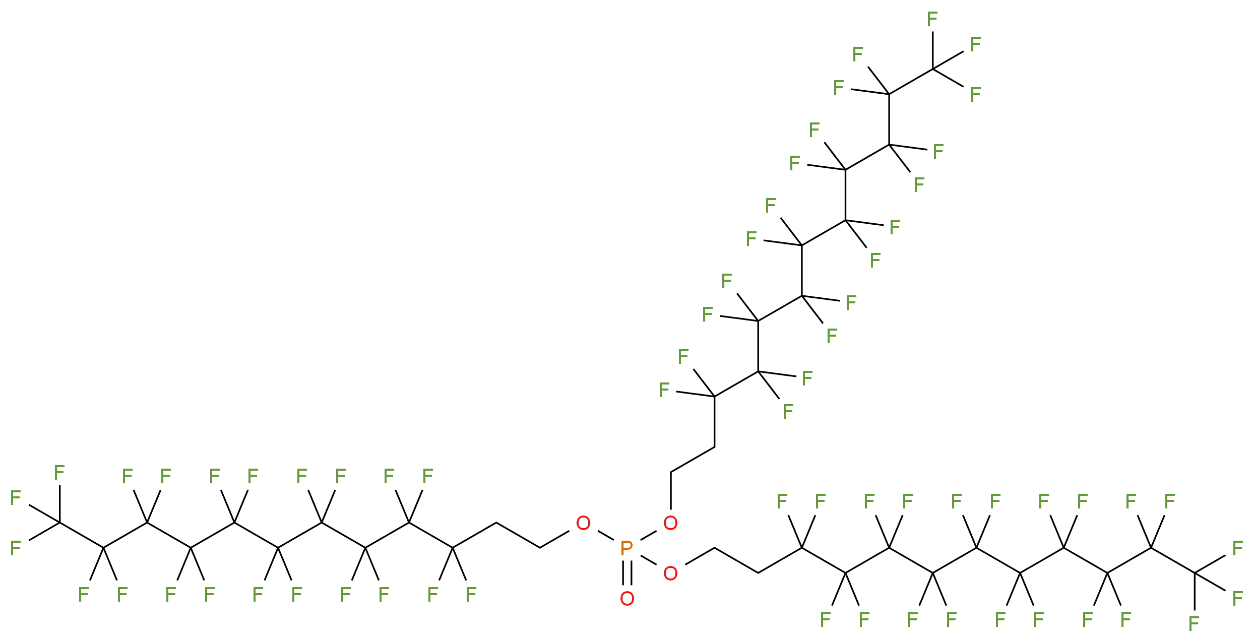 tris(3,3,4,4,5,5,6,6,7,7,8,8,9,9,10,10,11,11,12,12,12-henicosafluorododecyl) phosphate_分子结构_CAS_106554-16-9