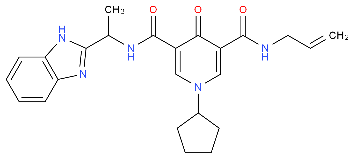 N-allyl-N'-[1-(1H-benzimidazol-2-yl)ethyl]-1-cyclopentyl-4-oxo-1,4-dihydro-3,5-pyridinedicarboxamide_分子结构_CAS_)