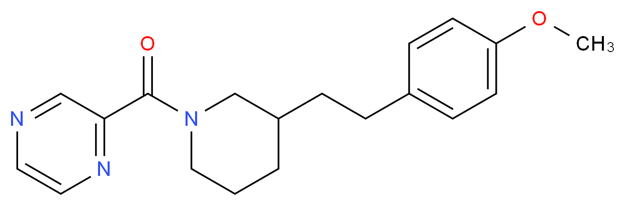 2-({3-[2-(4-methoxyphenyl)ethyl]-1-piperidinyl}carbonyl)pyrazine_分子结构_CAS_)