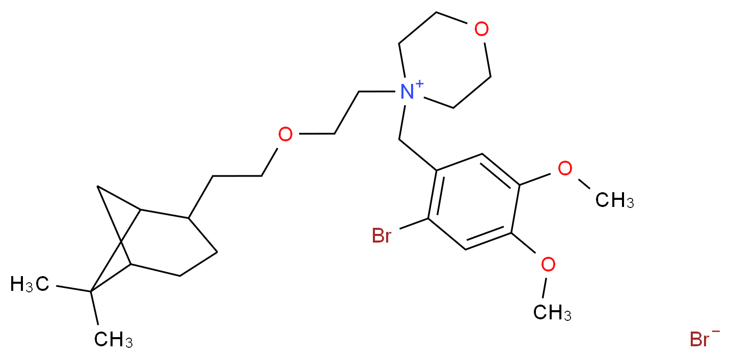 4-[(2-bromo-4,5-dimethoxyphenyl)methyl]-4-[2-(2-{6,6-dimethylbicyclo[3.1.1]heptan-2-yl}ethoxy)ethyl]morpholin-4-ium bromide_分子结构_CAS_53251-94-8