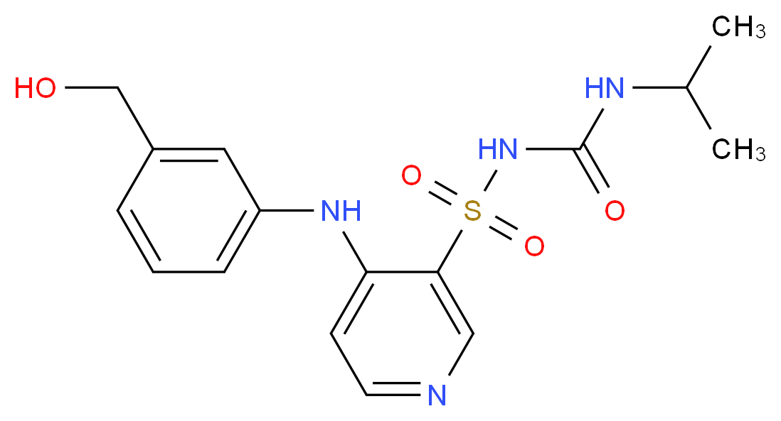 1-[(4-{[3-(hydroxymethyl)phenyl]amino}pyridin-3-yl)sulfonyl]-3-(propan-2-yl)urea_分子结构_CAS_99300-68-2