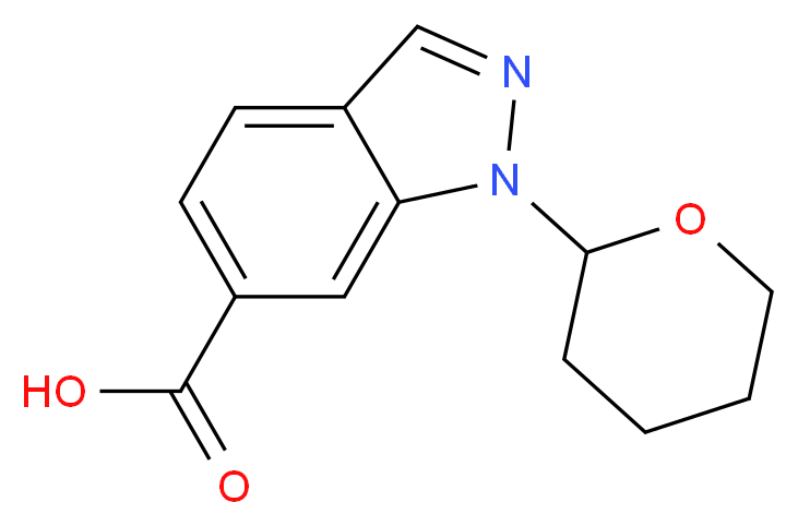 1-(Tetrahydro-2H-pyran-2-yl)-1H-indazole-6-carboxylic acid_分子结构_CAS_1017792-97-0)