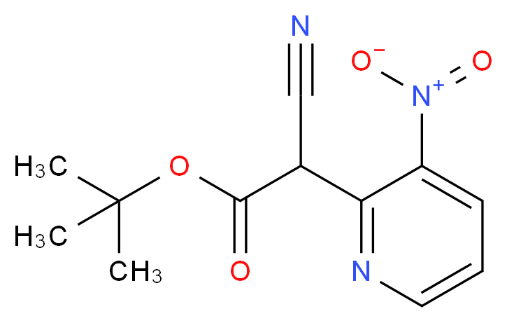 tert-butyl 2-cyano-2-(3-nitropyridin-2-yl)acetate_分子结构_CAS_123846-70-8