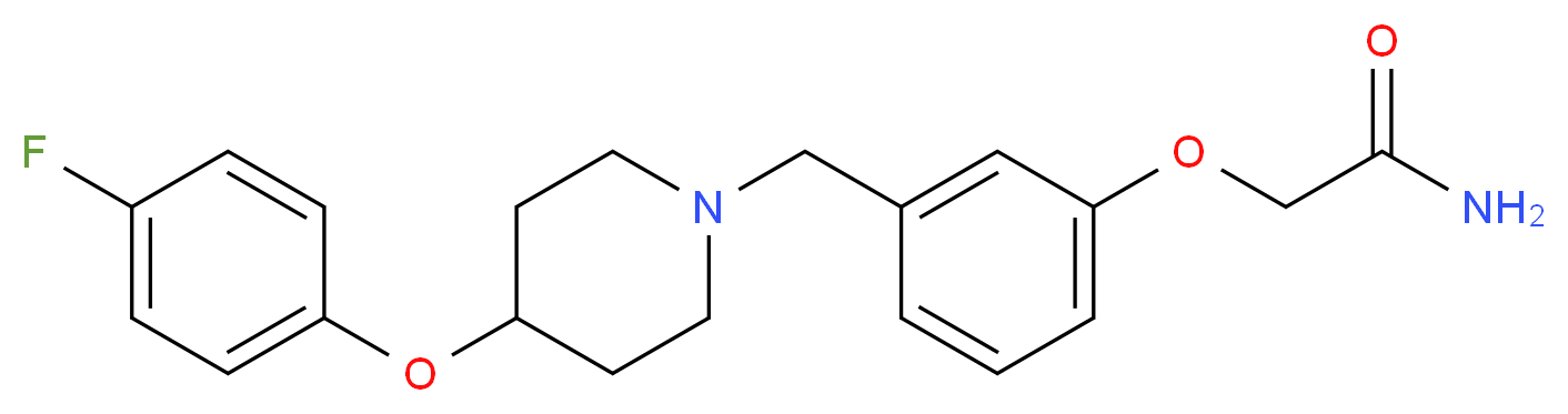2-(3-{[4-(4-fluorophenoxy)-1-piperidinyl]methyl}phenoxy)acetamide_分子结构_CAS_)