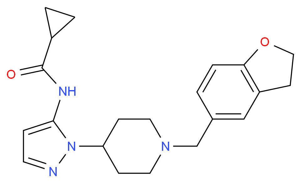 N-{1-[1-(2,3-dihydro-1-benzofuran-5-ylmethyl)-4-piperidinyl]-1H-pyrazol-5-yl}cyclopropanecarboxamide_分子结构_CAS_)