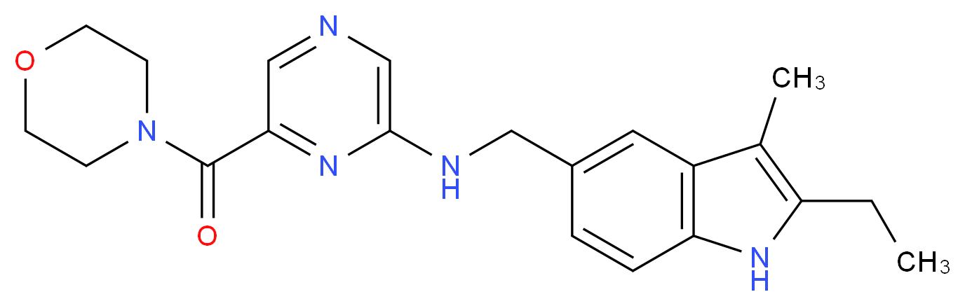 N-[(2-ethyl-3-methyl-1H-indol-5-yl)methyl]-6-(morpholin-4-ylcarbonyl)pyrazin-2-amine_分子结构_CAS_)