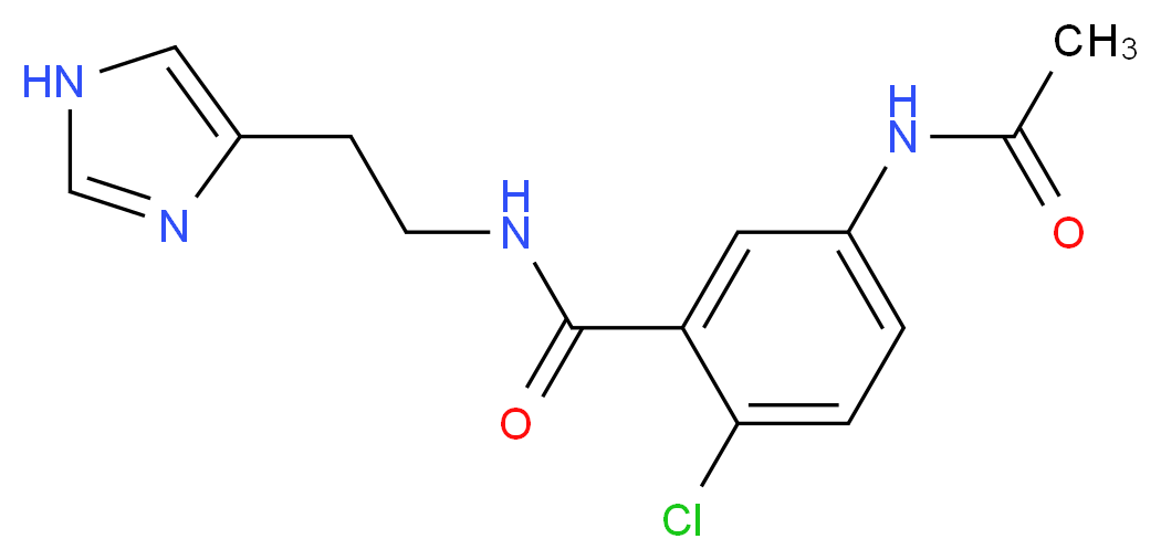 5-(acetylamino)-2-chloro-N-[2-(1H-imidazol-4-yl)ethyl]benzamide_分子结构_CAS_)