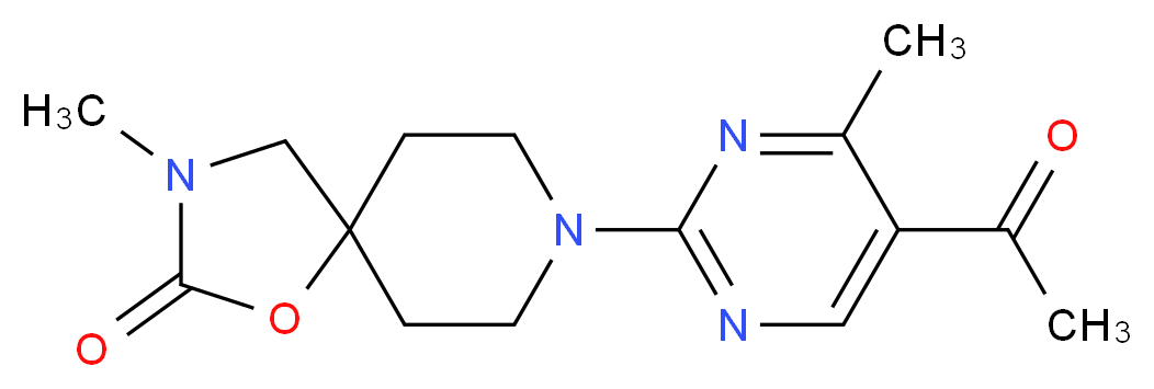 8-(5-acetyl-4-methylpyrimidin-2-yl)-3-methyl-1-oxa-3,8-diazaspiro[4.5]decan-2-one_分子结构_CAS_)