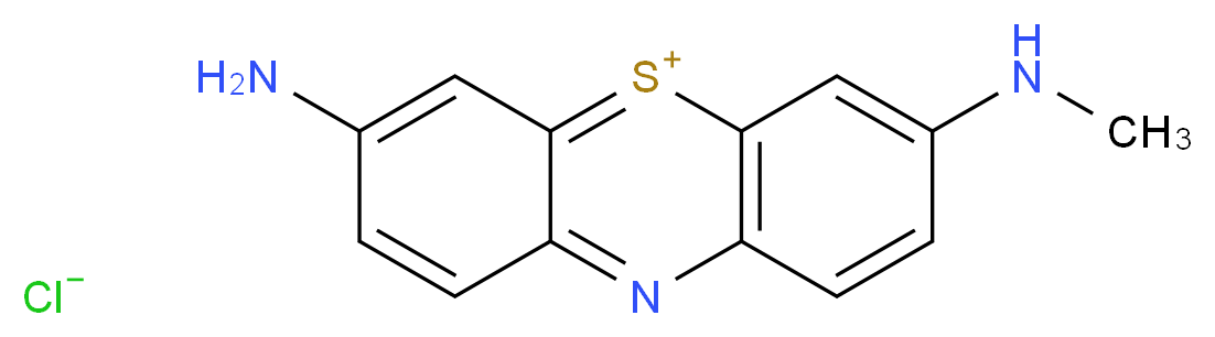 3-amino-7-(methylamino)-5$l^{4},10-phenothiazin-5-ylium chloride_分子结构_CAS_531-57-7