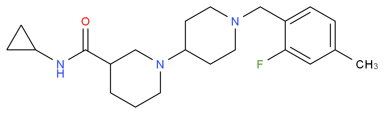 N-cyclopropyl-1'-(2-fluoro-4-methylbenzyl)-1,4'-bipiperidine-3-carboxamide_分子结构_CAS_)