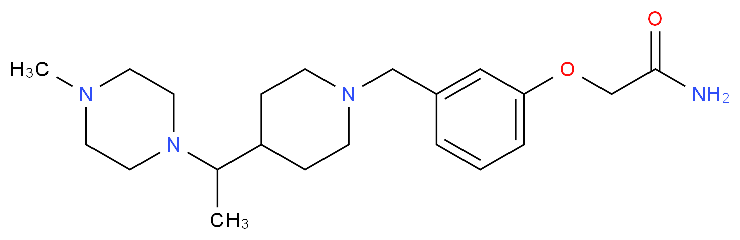 2-[3-({4-[1-(4-methyl-1-piperazinyl)ethyl]-1-piperidinyl}methyl)phenoxy]acetamide_分子结构_CAS_)