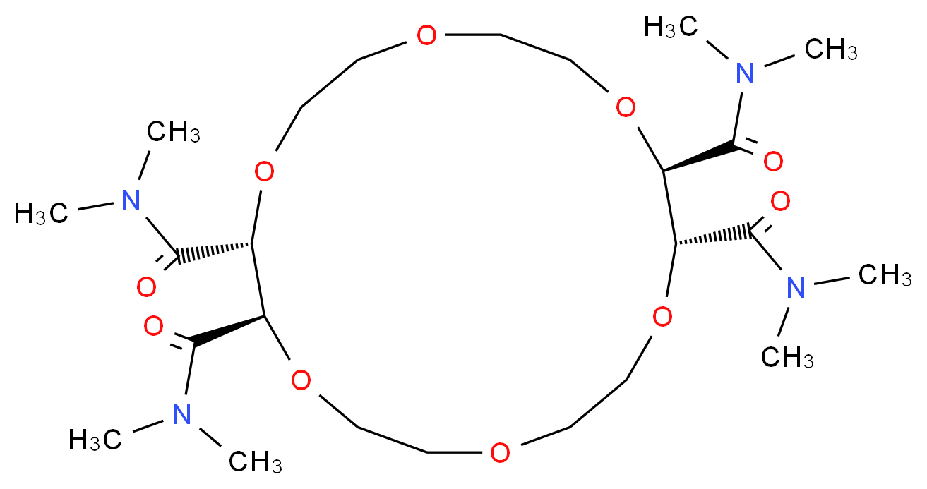 (2R,3R,11R,12R)-2-N,2-N,3-N,3-N,11-N,11-N,12-N,12-N-octamethyl-1,4,7,10,13,16-hexaoxacyclooctadecane-2,3,11,12-tetracarboxamide_分子结构_CAS_57207-22-4