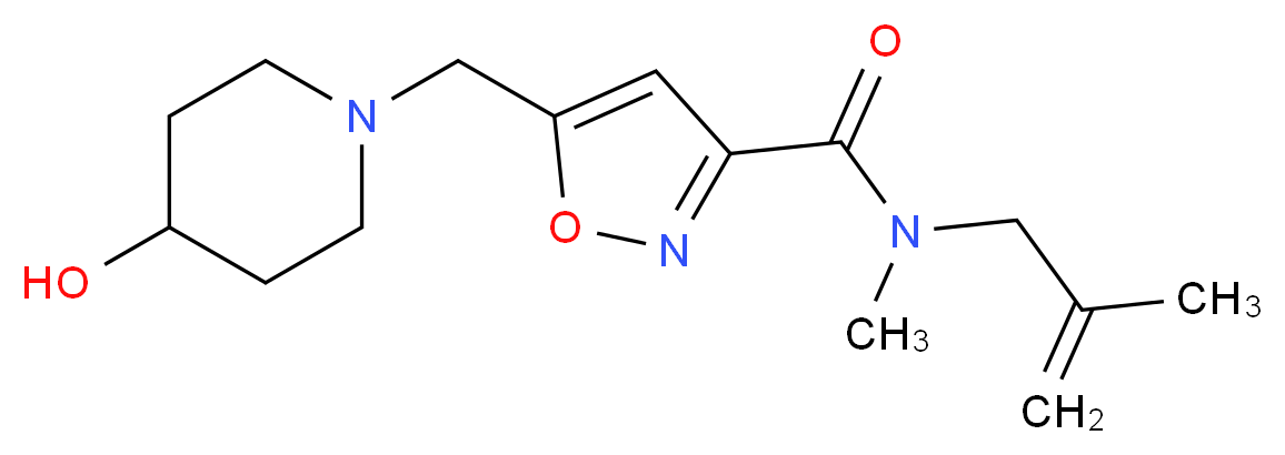 5-[(4-hydroxypiperidin-1-yl)methyl]-N-methyl-N-(2-methylprop-2-en-1-yl)isoxazole-3-carboxamide_分子结构_CAS_)