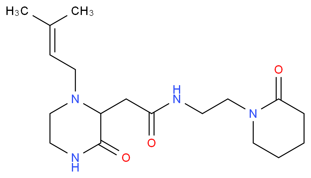 2-[1-(3-methyl-2-buten-1-yl)-3-oxo-2-piperazinyl]-N-[2-(2-oxo-1-piperidinyl)ethyl]acetamide_分子结构_CAS_)