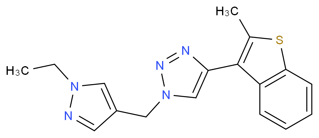 1-[(1-ethyl-1H-pyrazol-4-yl)methyl]-4-(2-methyl-1-benzothien-3-yl)-1H-1,2,3-triazole_分子结构_CAS_)