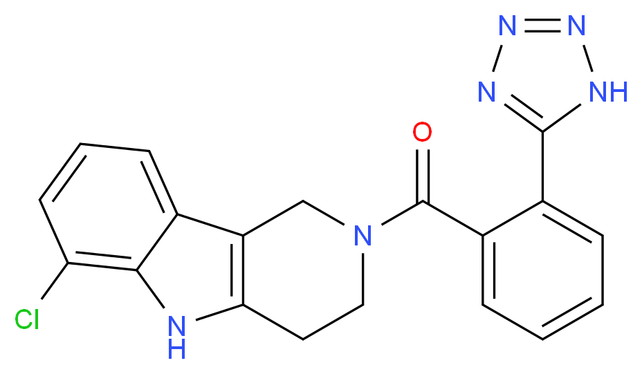 6-chloro-2-[2-(1H-tetrazol-5-yl)benzoyl]-2,3,4,5-tetrahydro-1H-pyrido[4,3-b]indole_分子结构_CAS_)