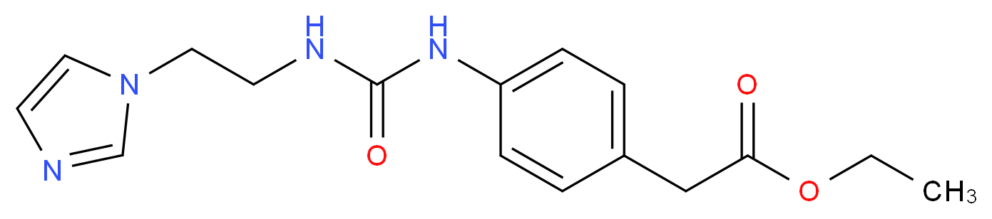 ethyl {4-[({[2-(1H-imidazol-1-yl)ethyl]amino}carbonyl)amino]phenyl}acetate_分子结构_CAS_)