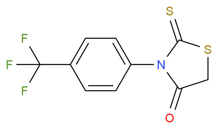 2-sulfanylidene-3-[4-(trifluoromethyl)phenyl]-1,3-thiazolidin-4-one_分子结构_CAS_57669-54-2