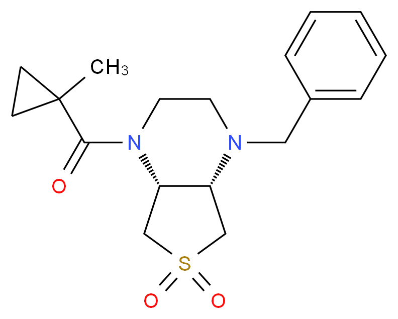 (4aR*,7aS*)-1-benzyl-4-[(1-methylcyclopropyl)carbonyl]octahydrothieno[3,4-b]pyrazine 6,6-dioxide_分子结构_CAS_)