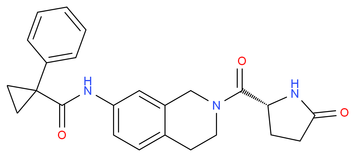 N-[2-(5-oxo-D-prolyl)-1,2,3,4-tetrahydroisoquinolin-7-yl]-1-phenylcyclopropanecarboxamide_分子结构_CAS_)