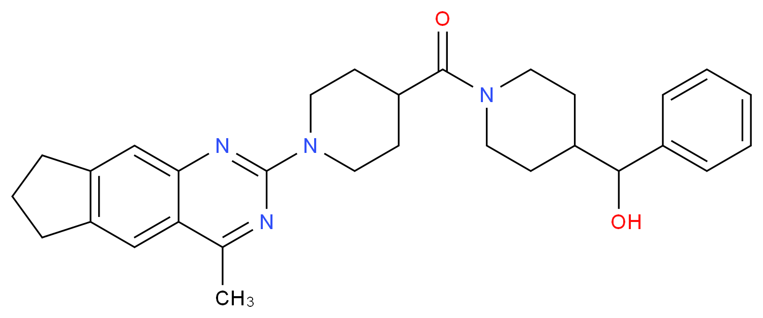 (1-{[1-(4-methyl-7,8-dihydro-6H-cyclopenta[g]quinazolin-2-yl)-4-piperidinyl]carbonyl}-4-piperidinyl)(phenyl)methanol_分子结构_CAS_)