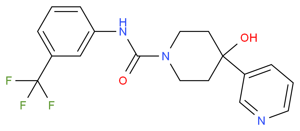 4-hydroxy-4-pyridin-3-yl-N-[3-(trifluoromethyl)phenyl]piperidine-1-carboxamide_分子结构_CAS_)