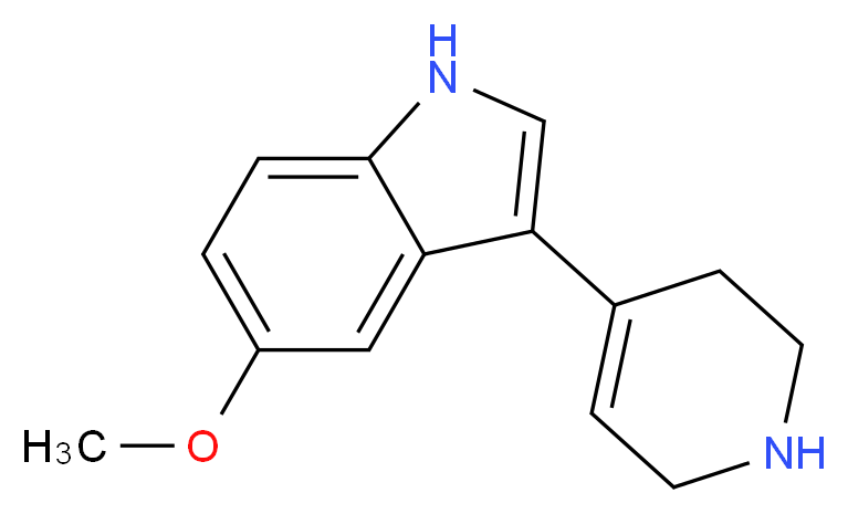 5-methoxy-3-(1,2,3,6-tetrahydropyridin-4-yl)-1H-indole_分子结构_CAS_66611-26-5