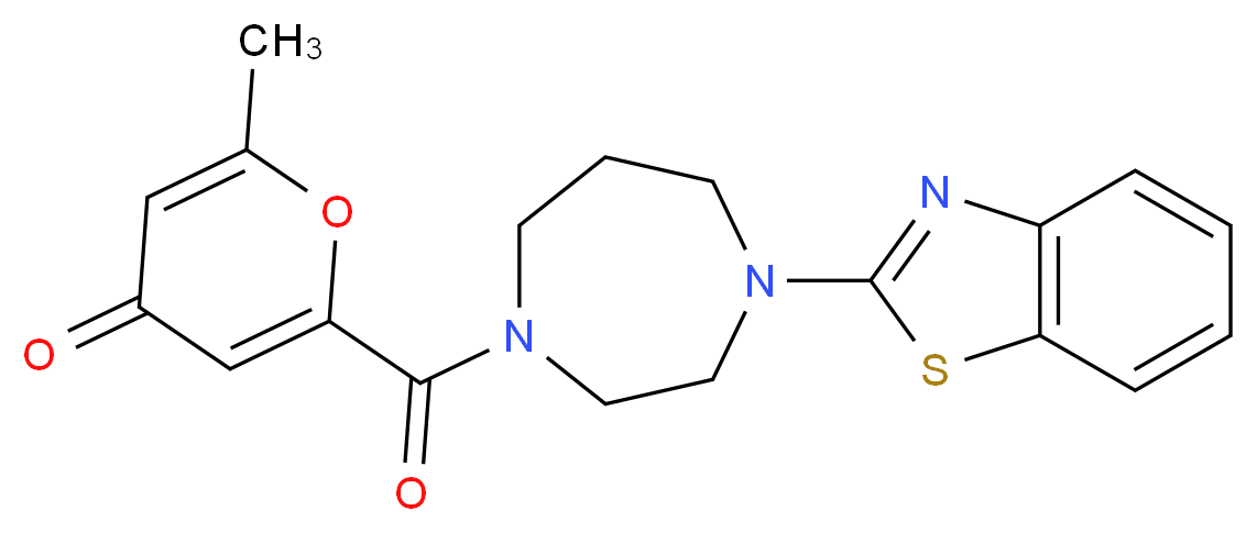 2-{[4-(1,3-benzothiazol-2-yl)-1,4-diazepan-1-yl]carbonyl}-6-methyl-4H-pyran-4-one_分子结构_CAS_)