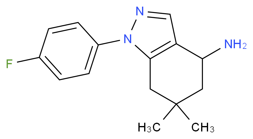 1-(4-fluorophenyl)-6,6-dimethyl-4,5,6,7-tetrahydro-1H-indazol-4-amine_分子结构_CAS_)