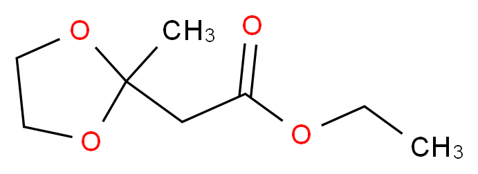 ethyl 2-(2-methyl-1,3-dioxolan-2-yl)acetate_分子结构_CAS_6413-10-1