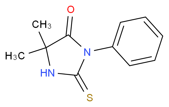 5,5-dimethyl-3-phenyl-2-sulfanylideneimidazolidin-4-one_分子结构_CAS_21083-30-7