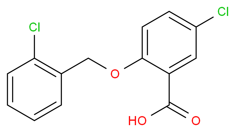 5-Chloro-2-[(2-chlorobenzyl)oxy]benzoic acid_分子结构_CAS_)