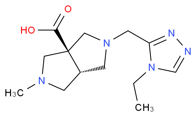 (3aS*,6aS*)-2-[(4-ethyl-4H-1,2,4-triazol-3-yl)methyl]-5-methylhexahydropyrrolo[3,4-c]pyrrole-3a(1H)-carboxylic acid_分子结构_CAS_)