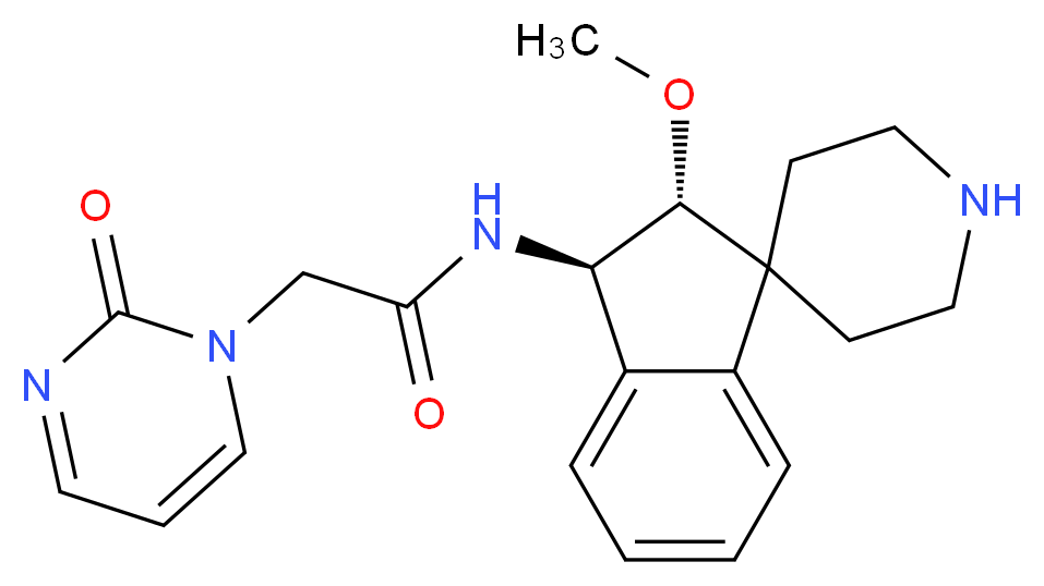 N-[(2R*,3R*)-2-methoxy-2,3-dihydrospiro[indene-1,4'-piperidin]-3-yl]-2-(2-oxo-1(2H)-pyrimidinyl)acetamide_分子结构_CAS_)