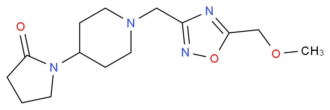 1-(1-{[5-(methoxymethyl)-1,2,4-oxadiazol-3-yl]methyl}piperidin-4-yl)pyrrolidin-2-one_分子结构_CAS_)